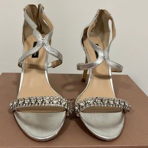 Silver crystal heels
